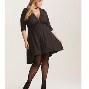 Torrid grey faux wrap dress